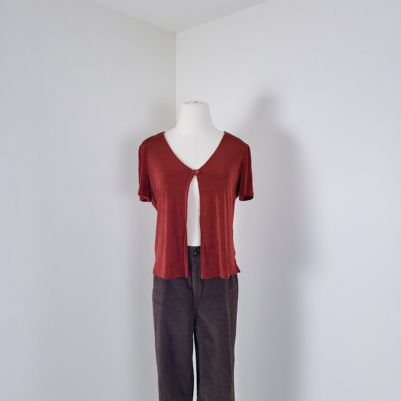 Vintage Rust Button-Front Top - Picture 7 of 10